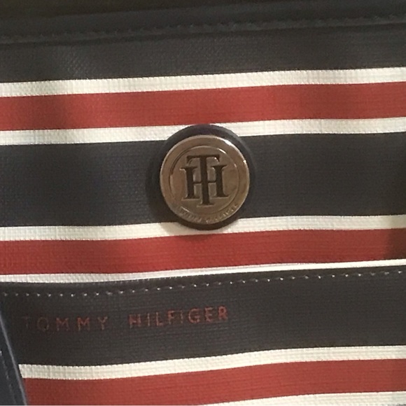 Tommy Hilfiger Navy and Red Striped Tote - Picture 2 of 4